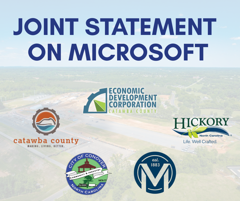 Joint Statement on Microsoft Data Center Development in Catawba County